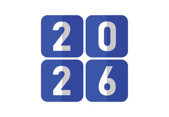 Happy New Year 2026 Holiday Abstract Blue Color Design Vector Illustration