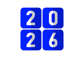 Happy New Year 2026 Holiday Abstract Blue Color Design Vector Illustration