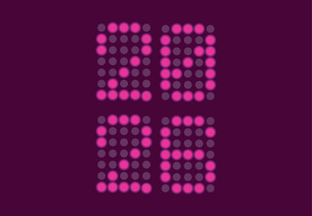 Happy New Year 2026 Holiday Abstract Purple Color Dots Design Symbol Vector Illustration