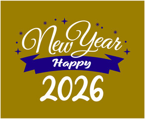Happy New Year 2026 Holiday Abstract Design Symbol Vector Illustration