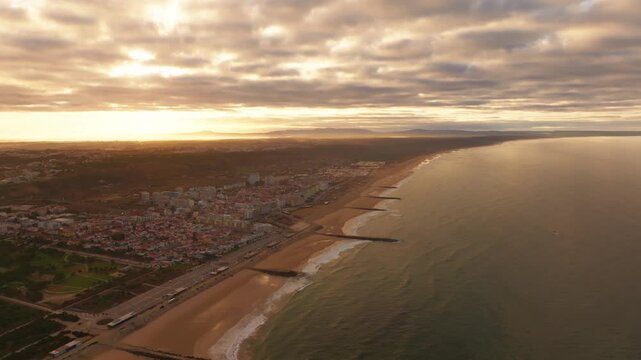Peaceful Sunrise Over the Atlantic at Costa da Caparica