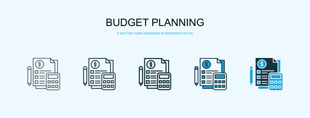 Budget Planning Icon Different Style Vector Illustration