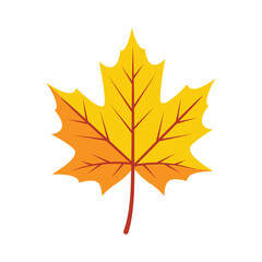 Yellow Maple Leaf Vector Illustration, Autumn Maple Tree Leaf Design, Fall Maple Leaf Botanical Graphic