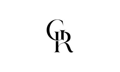 GR initial letters or GR monogram logo