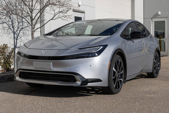 Used Toyota Prius Prime display. With pricing concerns, Toyota is buying and selling preowned cars to meet demand. MY:2025