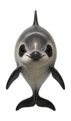 Fototapeta premium Vaquita with a small, rounded dorsal fin and dark eye markings.