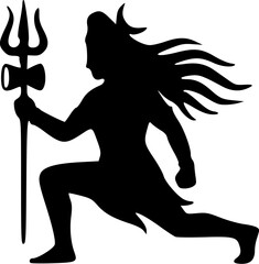 Distinct Shiva Silhouette Logos in Minimal Black Vector