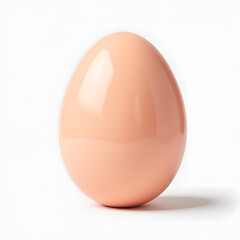 Pastel pink Easter egg on white background, spring celebration
