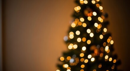 Soft focus christmas tree lights with festive bokeh
