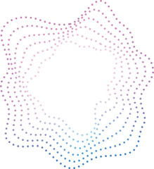 Radial wave dot frame. Pattern fade gradient