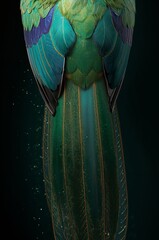 Green Macaw Tail Feathers – Deep Jungle Tones