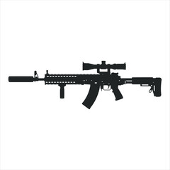 assault rifle isolated on white