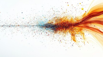 Vibrant abstract splash of colors creating a dynamic and energetic effect on a white background.