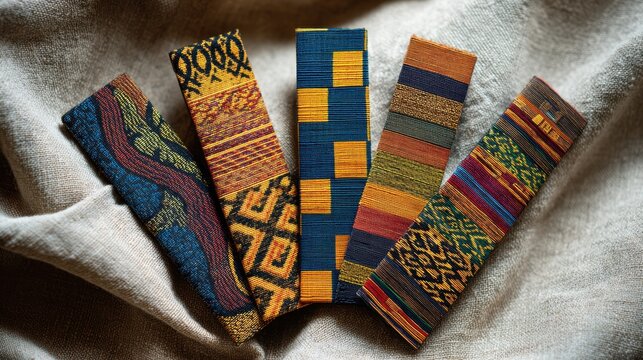 Vibrant african textiles with intricate patterns for cultural design and inspiration,Kwanzaa, Black History Month,