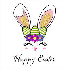 Cute easter bunny face