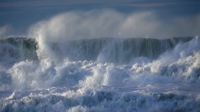 sea wind wave, water spray foam