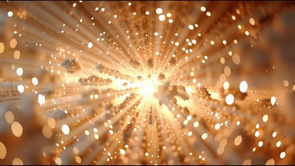Abstract 3D explosion with bright golden sparks surreal visualization futuristic perspective dynamic motion energy concept artistic background - Powered by Adobe