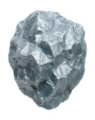 Obraz premium Bluish-silver molybdenum lump with an irregular surface.