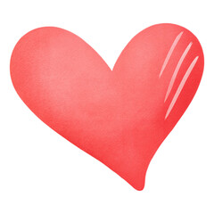 Watercolor Heart Illustration in Soft Red Gradient for Romantic Designs