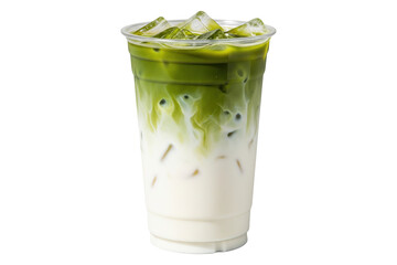 iced classic matcha latte isolated