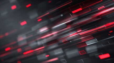 Abstract dark background with motion blur and glowing red rectangles