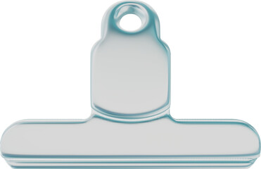 3D Metallic Binder Clip and Paper Clip Set, Chrome Stationery