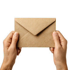 Fototapeta premium A simple brown envelope isolated on transparent background