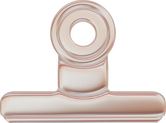 3D Metallic Binder Clip and Paper Clip Set, Chrome Stationery