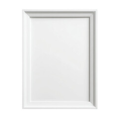 Fototapeta premium Simple white rectangular frame isolated on transparent background
