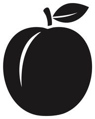 Fototapeta premium Black and White Apple Illustration with Leaf Vector