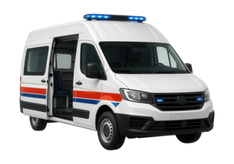 Compact high-roof ambulance van with a sliding side door.