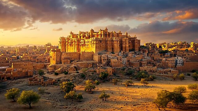 deserted sandstones of jaisalmer fort rajasthan india video