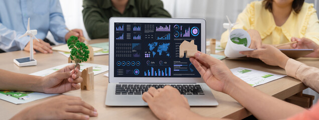 Business data dashboard provide business intelligence analytic for marketing strategy planning brisk with big data set to analyze customer demands and foreseeing business future