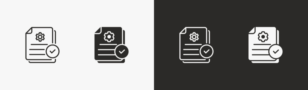 Approval icon in black and white style collection