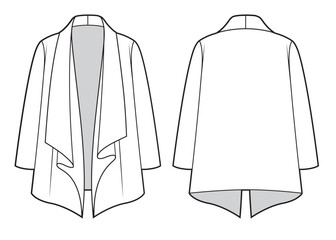 Wrap coat with shawl lapel collar