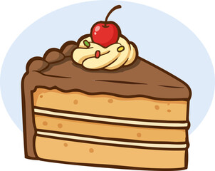 vector illustration of a slice of fresh cake