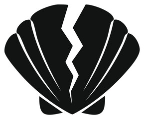 Cracked seashell illustration