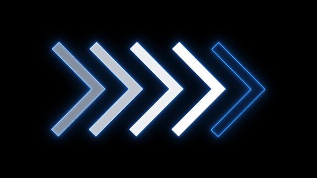 Neon Arrow Motion &ndash; Blue &ndash; 4K Video