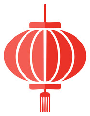 Traditional red Chinese lantern icon for Lunar New Year and festival celebrations