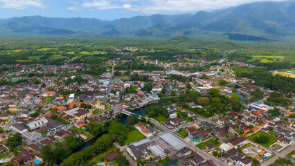 Vista Aérea da Cidade de Morretes, Paraná, Brasil. 