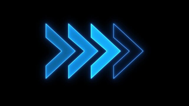 Neon Arrow Motion &ndash; Blue &ndash; 4K Video