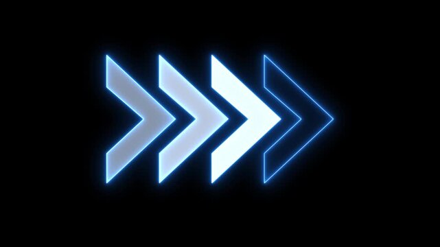 Neon Arrow Motion &ndash; Blue &ndash; 4K Video
