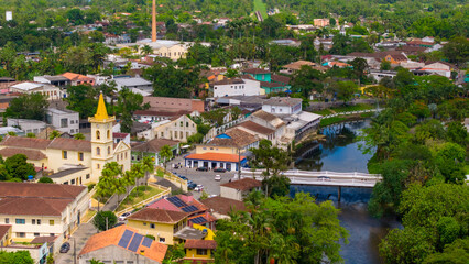 Vista Aérea da Cidade de Morretes, Paraná, Brasil. 