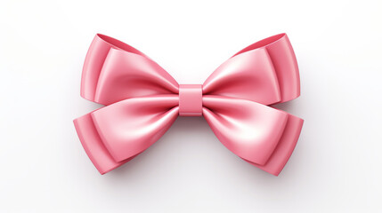 Elegant pastel pink 3D bow isolated for delicate decoration in creative and celebratory layouts