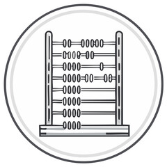 Vintage wooden abacus counting tool with beads for calculation and education