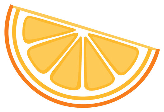 Fresh orange slice vector illustration, juicy citrus fruit wedge icon for design