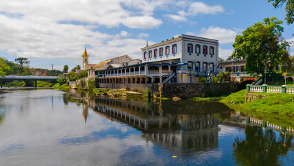 Vista Aérea da Cidade de Morretes, Paraná, Brasil. 