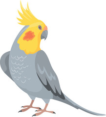 Parrot cartoon icon. Jungle bird. Tropical paradise fauna