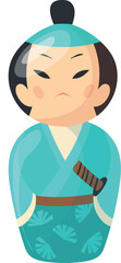 Japanese doll cartoon icon. Asian culture figurine