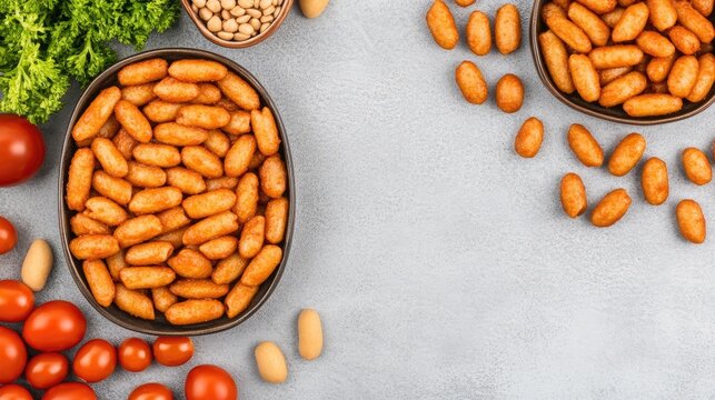 Enjoy a vibrant dish featuring penne pasta smothered in rich tomato sauce, accented with fresh cherry tomatoes, ideal for family meals and festivities